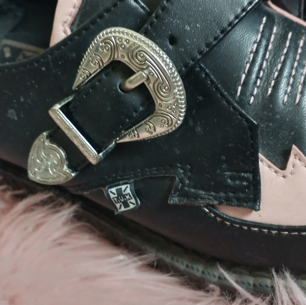 T.U.K Y2K Platform Western Stylish Black and Pink Women's Shoes 6 - Picture 4 of 13